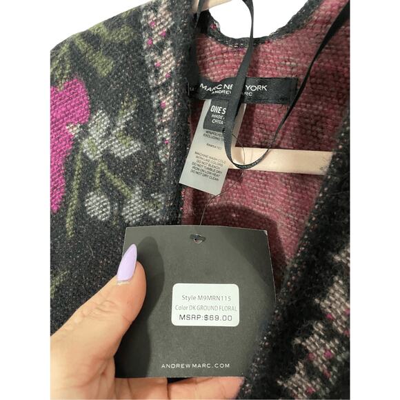 NWT Marc New York Oversized Open Front Asymmetrical Floral Kimono One Size - Picture 5 of 8